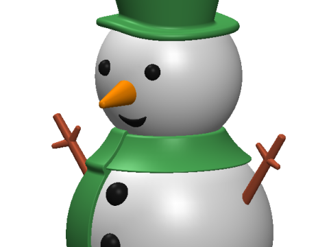Customizable Snowman Keychain 3D print model 3D Print Model