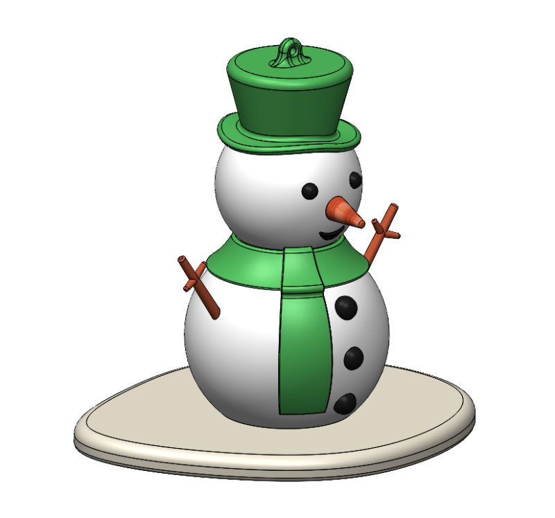 Customizable Snowman Keychain 3D print model 3D Print Model .c4d .max .obj .3ds .fbx .stl .blend