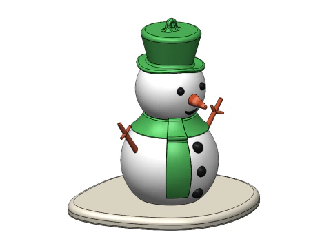 Anpassbares 3D-Druckmodell des Schneemann-Schl&uuml;sselanh&auml;ngers 3D Druckmodell