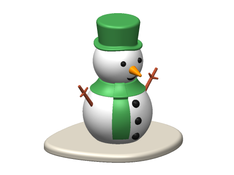 Customizable Snowman Keychain 3D print model 3D Print Model