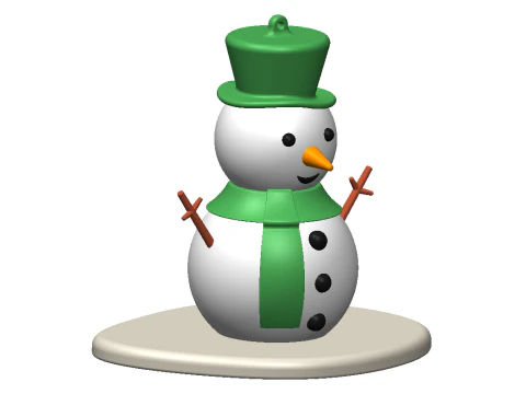 Customizable Snowman Keychain 3D print model 3D Print Model