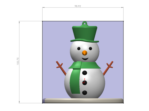 Customizable Snowman Keychain 3D print model 3D Print Model