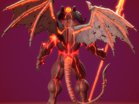 Demonic Warrior Duo - PBR готовий до гри Fantasy Boss Pack 3D Модель