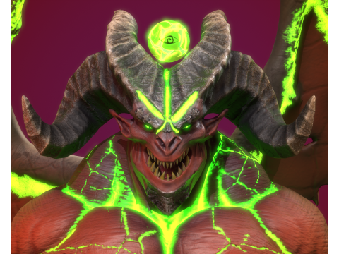 Demonic Warrior Duo - Pacchetto boss fantasy pronto per il gioco PBR Modello 3D