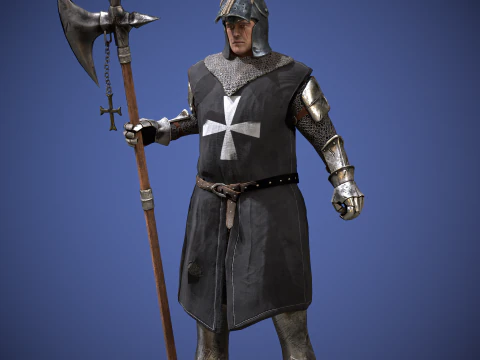 Medieval Templar Knights Pack 3D Model