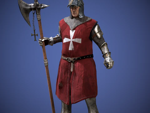 Medieval Templar Knights Pack 3D Model