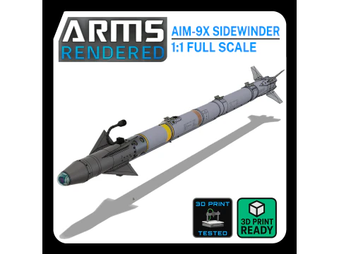 Missile Sidewinder AIM-9X - Gruppo pronto per la stampa 3D Modello di stampa 3D