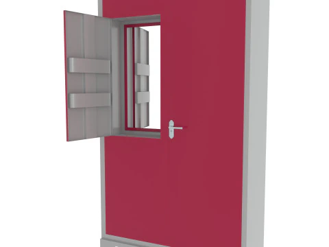 Modern Iron Almirah - Powder Coated Metal Wardrobe 3D Model