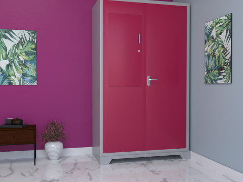 现代铁衣橱 - 粉末涂层金属衣柜 3D 模型