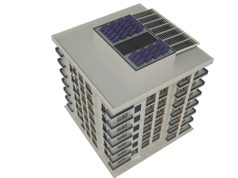 Apartment Building with Interior 3D Model