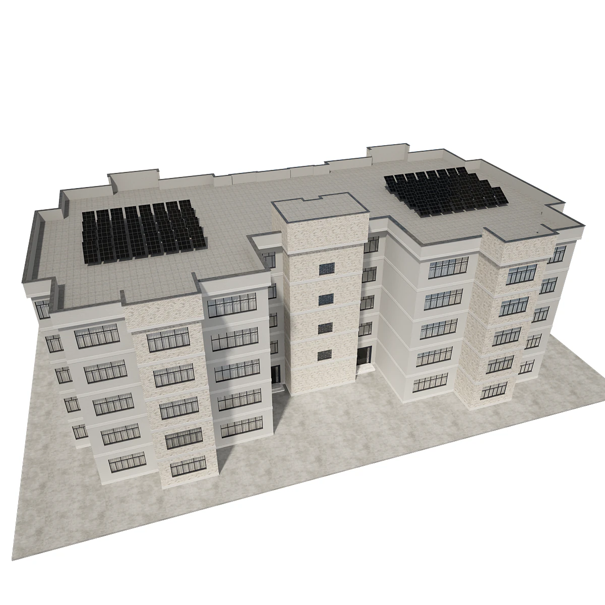 Apartment Building with Interior 3D Model .c4d .max .obj .3ds .fbx .stl .blend