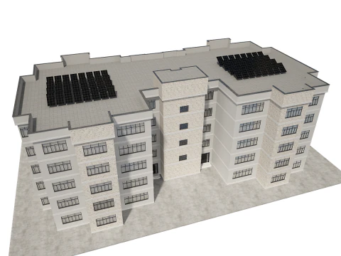 Edificio di appartamenti con interni Modello 3D