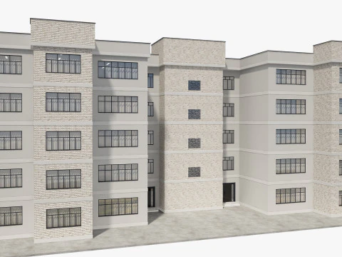 Apartment Building with Interior 3D Model