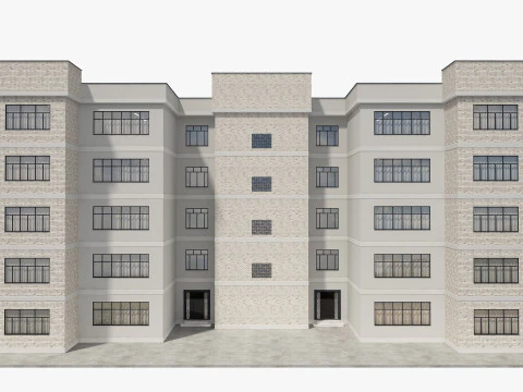 Apartment Building with Interior 3D Model