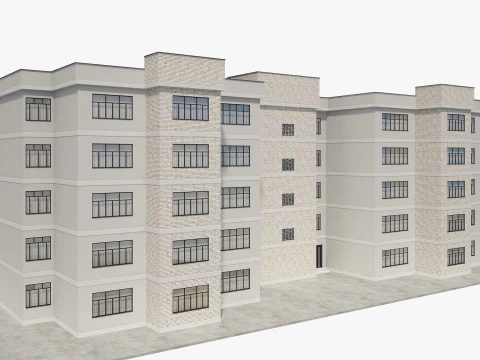 Apartment Building with Interior 3D Model