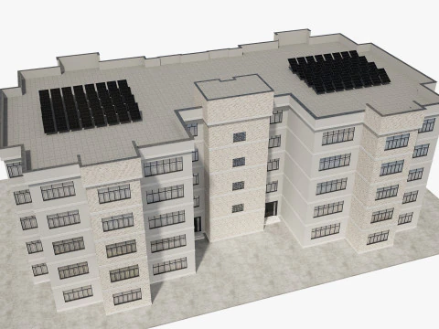 Apartment Building with Interior 3D Model