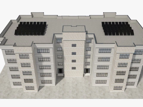 Apartment Building with Interior 3D Model