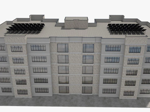 Apartment Building with Interior 3D Model