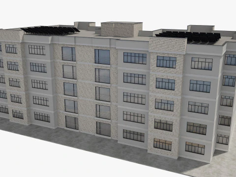 Apartment Building with Interior 3D Model