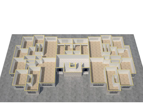 Apartment Building with Interior 3D Model