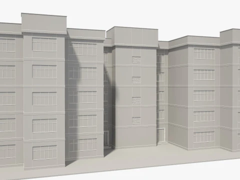 Apartment Building with Interior 3D Model