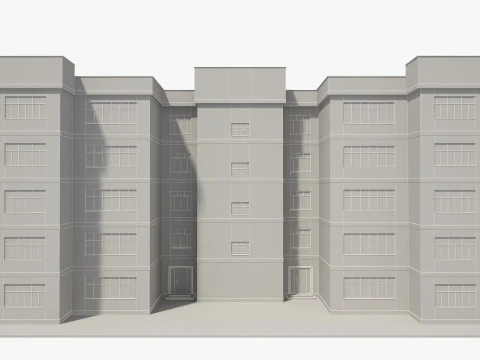 Apartment Building with Interior 3D Model