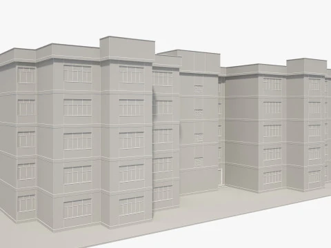 Apartment Building with Interior 3D Model