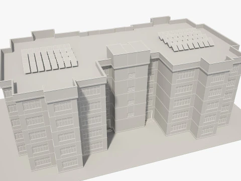 Apartment Building with Interior 3D Model