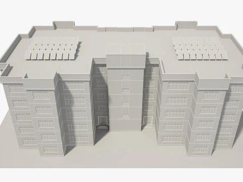 Apartment Building with Interior 3D Model
