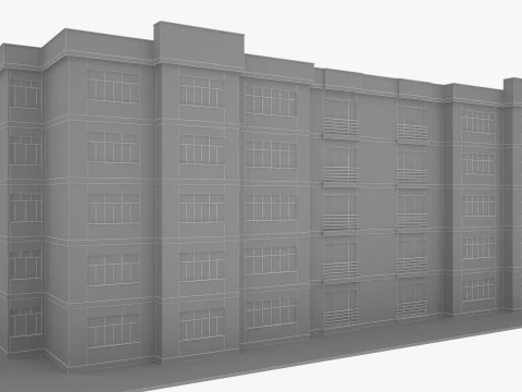 Apartment Building with Interior 3D Model
