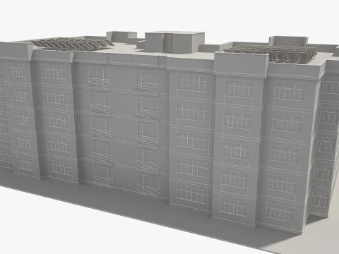 Apartment Building with Interior 3D Model