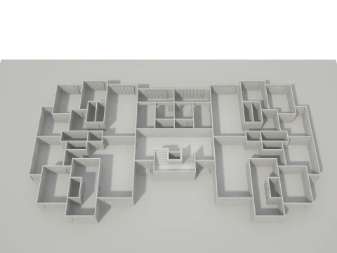 Apartment Building with Interior 3D Model
