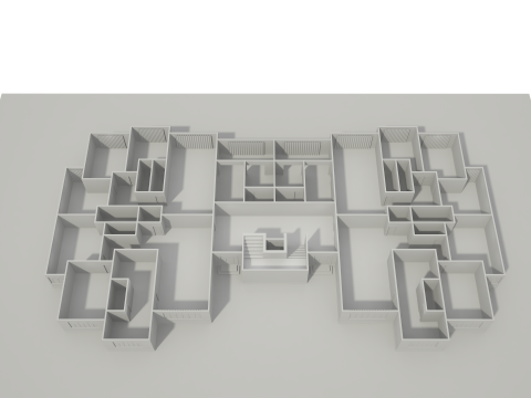 Apartment Building with Interior No Texture 3D Model