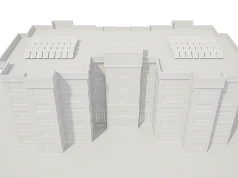 Apartment Building with Interior No Texture 3D Model