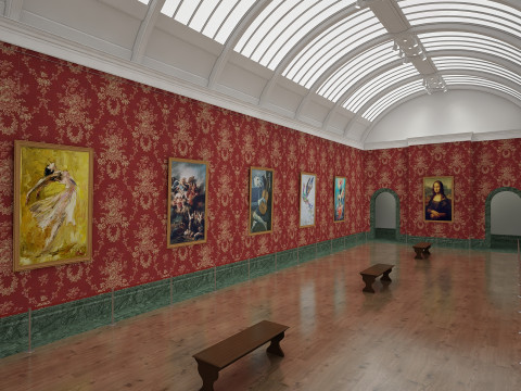 艺术画廊1 3D 模型