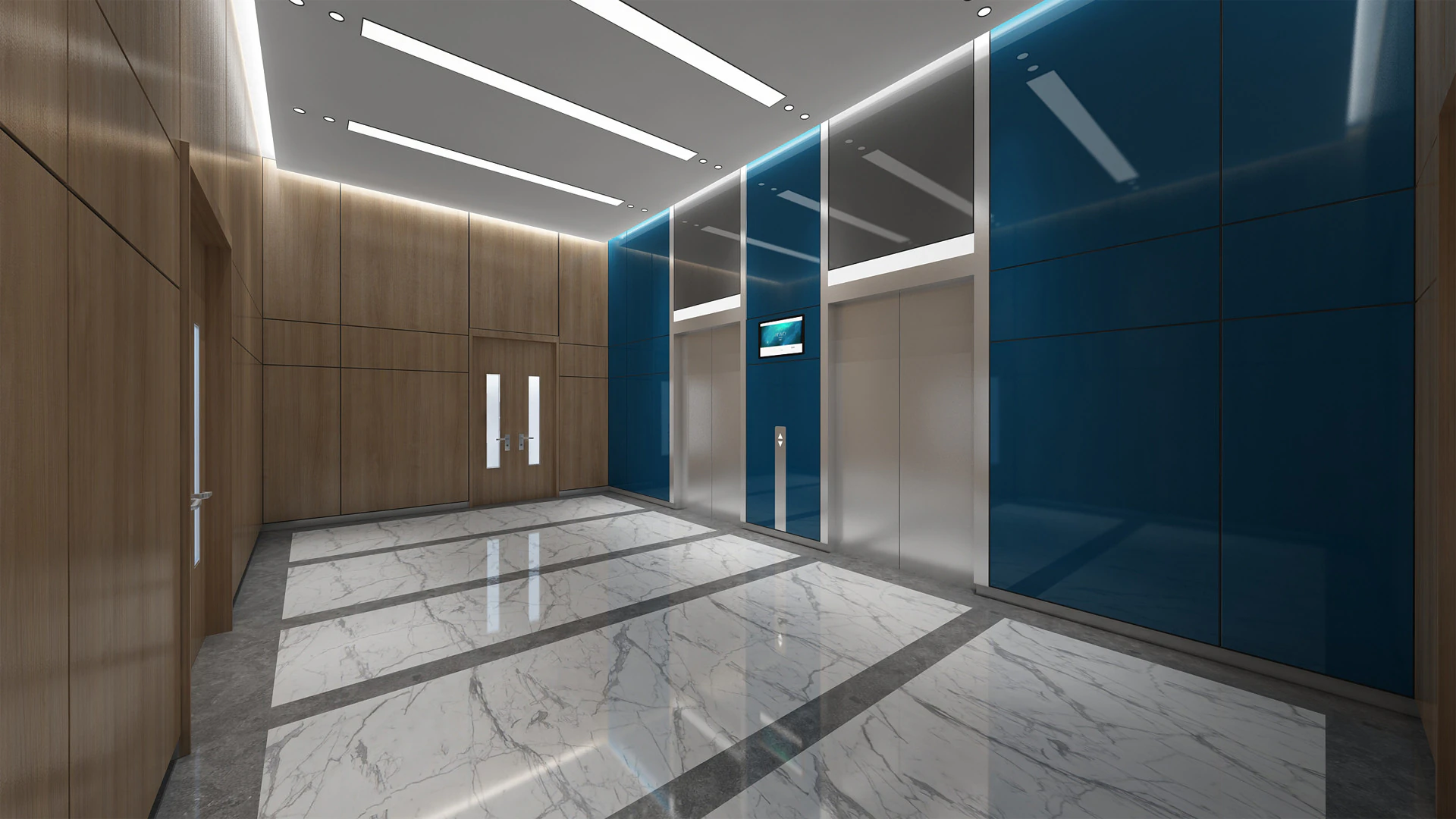 Elevator Lobby 3D Model .c4d .max .obj .3ds .fbx .stl .blend 
