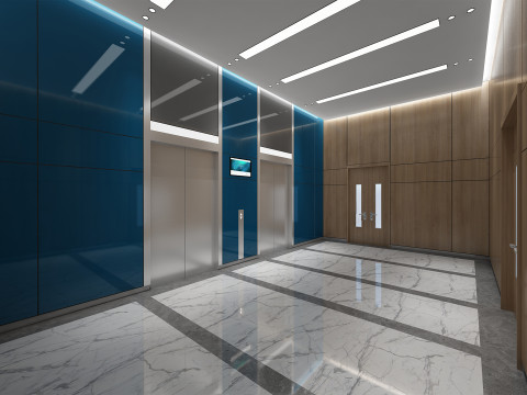 엘리베이터 로비 3D 모델