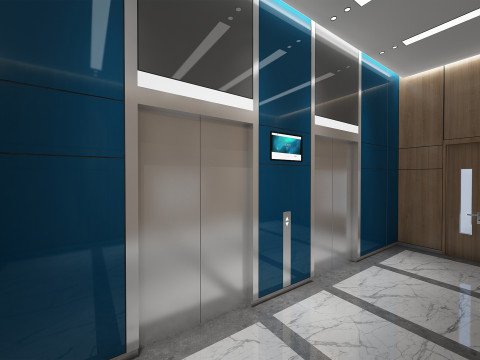 엘리베이터 로비 3D 모델