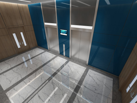 엘리베이터 로비 3D 모델