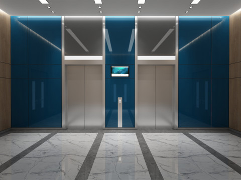 엘리베이터 로비 3D 모델