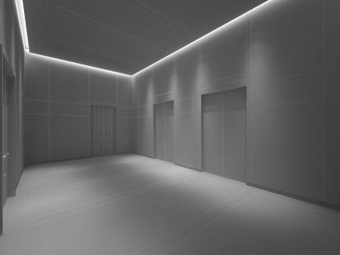 엘리베이터 로비 3D 모델