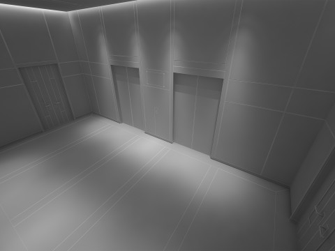엘리베이터 로비 3D 모델