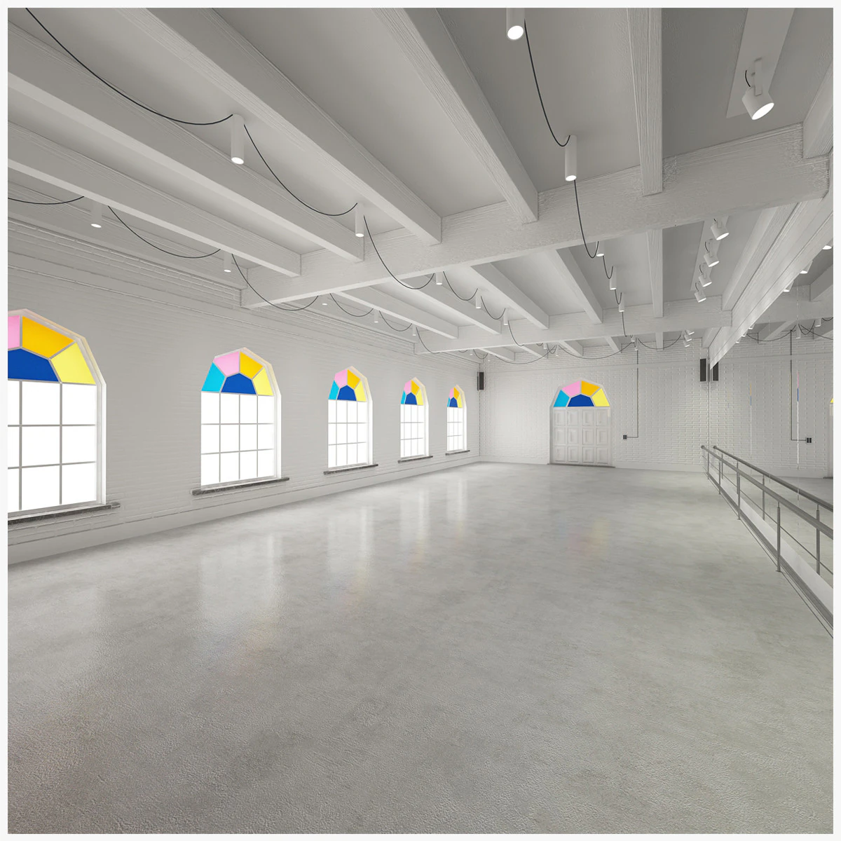 Ballet Dance Studio White 3D Model .c4d .max .obj .3ds .fbx .stl .blend 