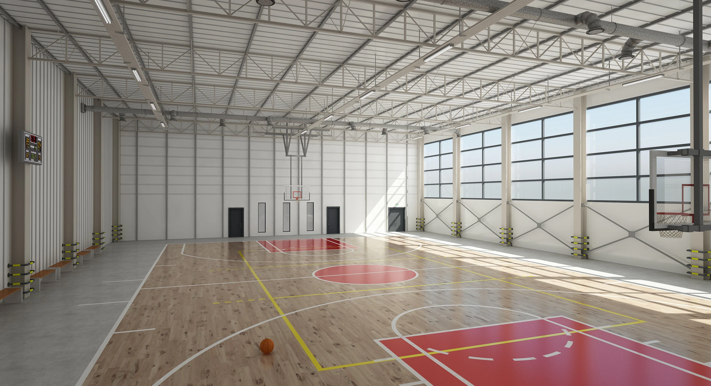 Basketball Court 3D Model .c4d .max .obj .3ds .fbx .stl .blend 