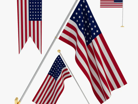Bandiere degli Stati Uniti Modello 3D