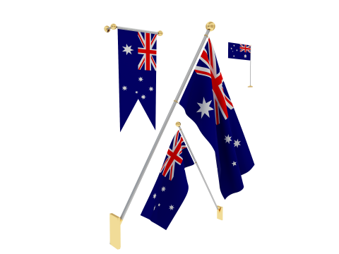 Flags of Australia 3D Model