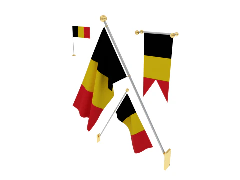 Flags of Belgium 3D Model