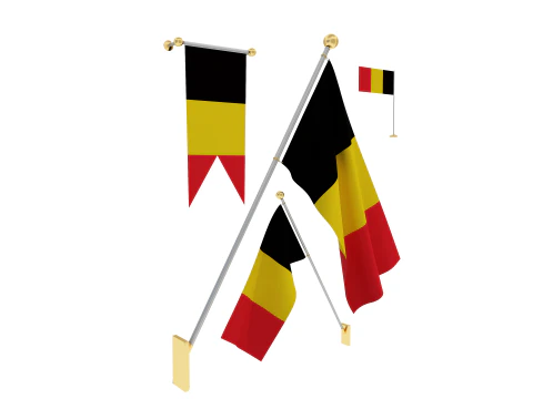 Flags of Belgium 3D Model