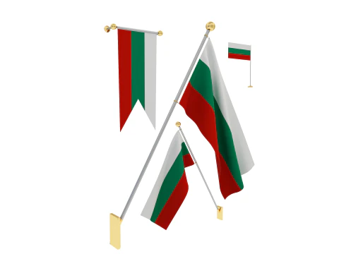 Flags of Bulgaria 3D Model