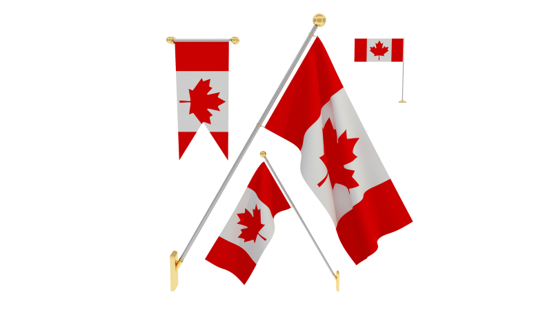 Flags of Canada 3D Model .c4d .max .obj .3ds .fbx .stl .blend